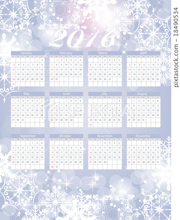2016 New Year Calendar Vector Illustration 2016 New Year Calendar Vector Illustration 18490534