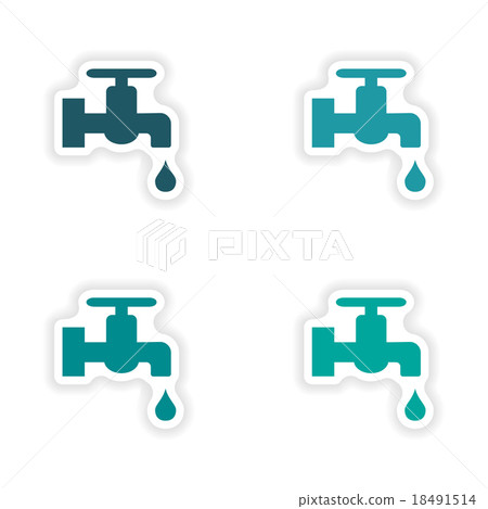 assembly realistic sticker design on paper water 18491514