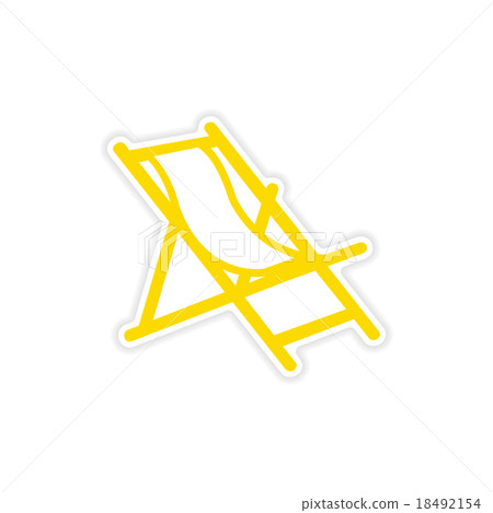icon sticker realistic design on paper deck chair 18492154