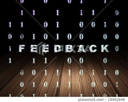 Business concept: Feedback in grunge dark room Business concept: Feedback in grunge dark room 18492646