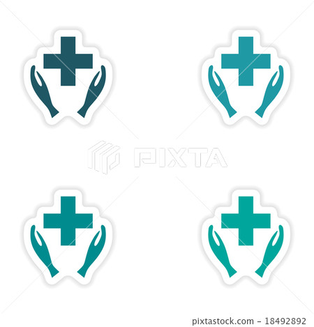 assembly realistic sticker design on paper logo 18492892