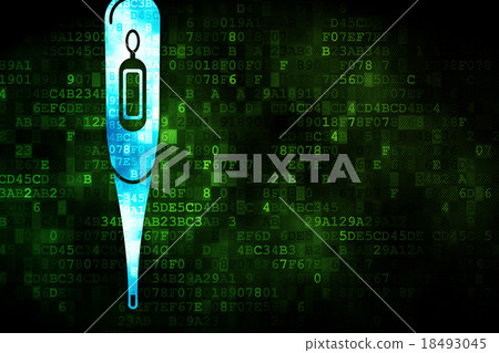 Healthcare concept: Thermometer on digital 18493045