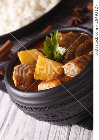 massaman curry with chicken macro in a bowl 18493127
