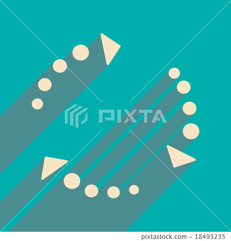 Flat with shadow icon and mobile applacation arrow Flat with shadow icon and mobile applacation arrow 18493235
