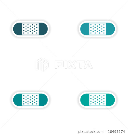 assembly realistic sticker design on paper medical 18493274
