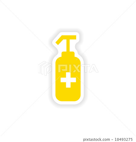 icon sticker realistic design on paper antiseptic 18493275