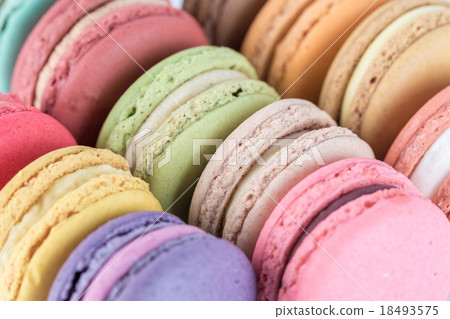 colorful macarons with vintage pastel filtered 18493575