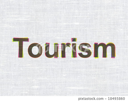 Travel concept: Tourism on fabric texture Travel concept: Tourism on fabric texture 18493860