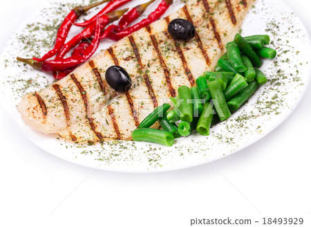 Grilled fish fillet. 18493929