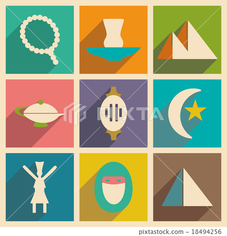 Flat with shadow concept and mobile application 18494256
