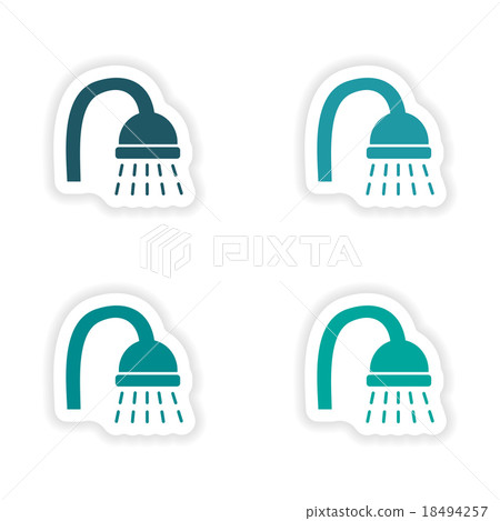 assembly realistic sticker design on paper douche assembly realistic sticker design on paper douche 18494257