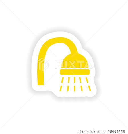 icon sticker realistic design on paper shower icon sticker realistic design on paper shower 18494258