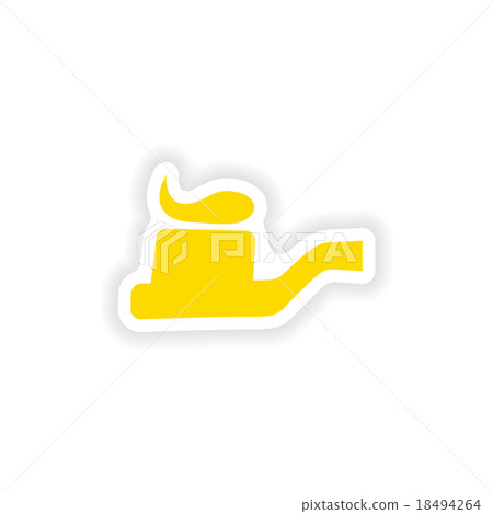 icon sticker realistic design on paper toothbrush icon sticker realistic design on paper toothbrush 18494264