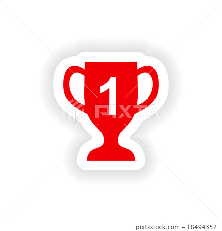 icon sticker realistic design on paper cup winner icon sticker realistic design on paper cup winner 18494352