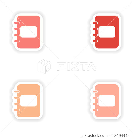 assembly realistic sticker design on paper 18494444