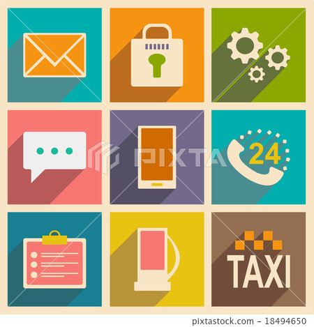 Flat with shadow concept and mobile application - Stock Illustration ...
