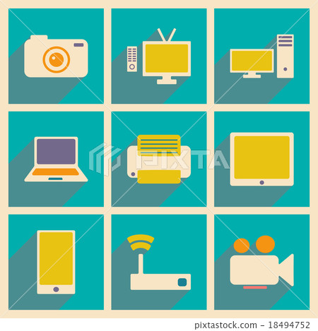 Flat with shadow concept and mobile application - Stock Illustration ...