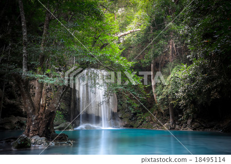 Jangle landscape with Erawan waterfall. Thailand 18495114
