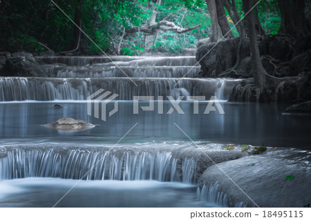 Jangle landscape with Erawan waterfall. Thailand Jangle landscape with Erawan waterfall. Thailand 18495115
