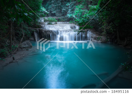 Jangle landscape with Erawan waterfall. Thailand 18495116