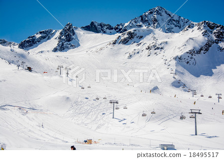 Ski resort of Neustift Stubai glacier Austria 18495517
