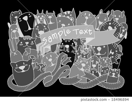 Hand drawn doodle Funny Pet Set Hand drawn doodle Funny Pet Set 18496894