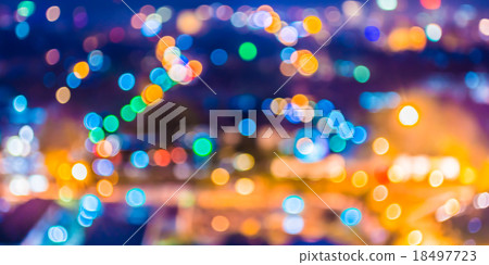 blur lights from Chiang Mai, Thailand for background usage . 18497723