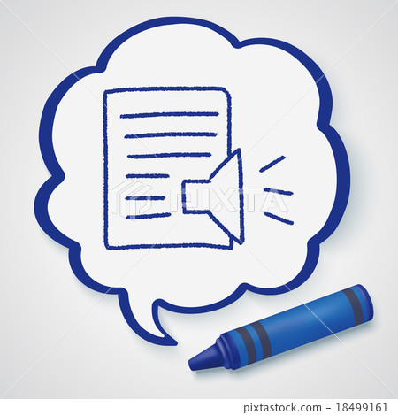 paper and loudspeakers doodle drawing paper and loudspeakers doodle drawing 18499161
