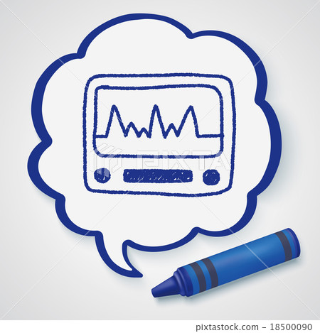 ECG doodle drawing 18500090