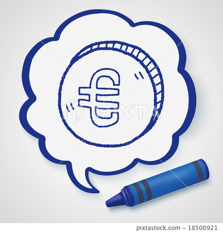 doodle EUR money coin doodle EUR money coin 18500921