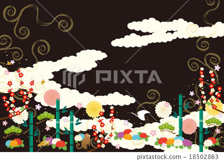 背景材料 - 早春模式（弱，黑，動物） 18502863