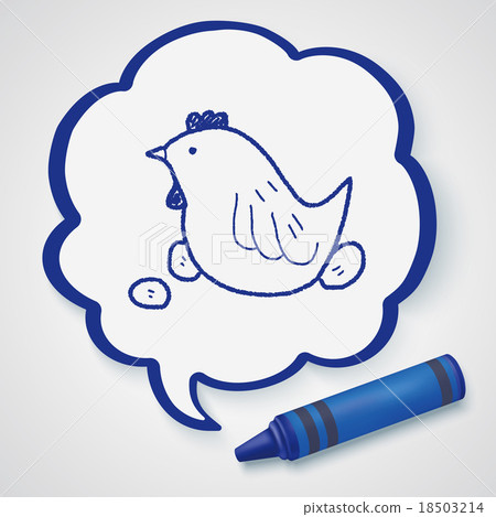 Easter egg and chicken doodle 18503214