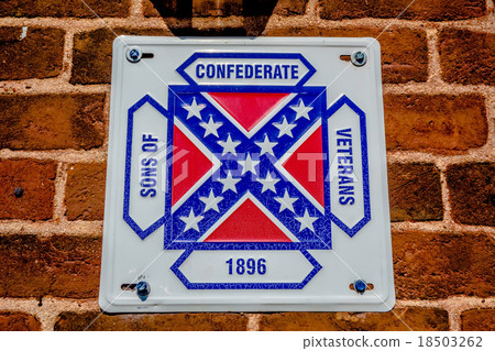 confederate flag plaque attached to brick wall confederate flag plaque attached to brick wall 18503262