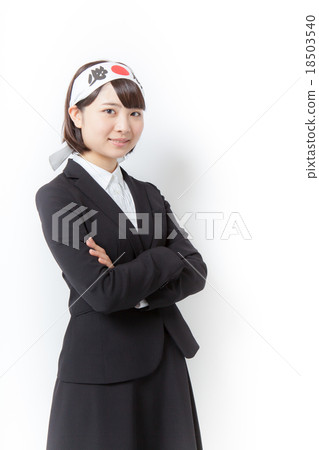 A woman with a suit that wins the race A woman with a suit that wins the race 18503540