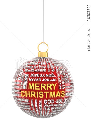 Christmas baubles with greetings in different Christmas baubles with greetings in different 18503703