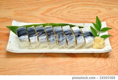 Sushi of autumn taste saury (autumn sweetfish) (pressed sushi). 18505569