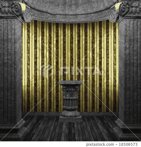 vector stone columns, pedestal and wallpaper 18506573