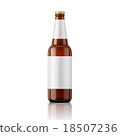 Brown beer bottle with labels template. 18507236