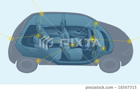 Automotive interior illustration 18507315