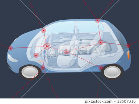 Automotive interior illustration 18507316