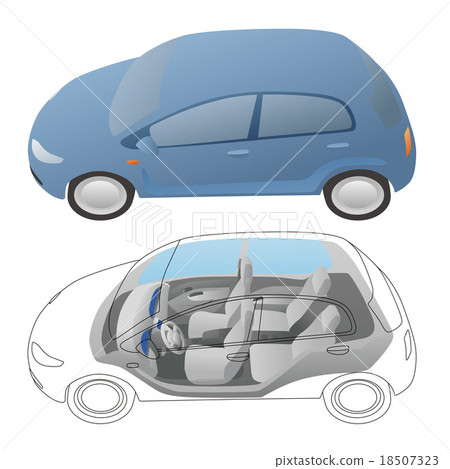 Automotive interior illustration 18507323