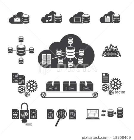 Big Data icons set, Cloud computing concept Big Data icons set, Cloud computing concept 18508409