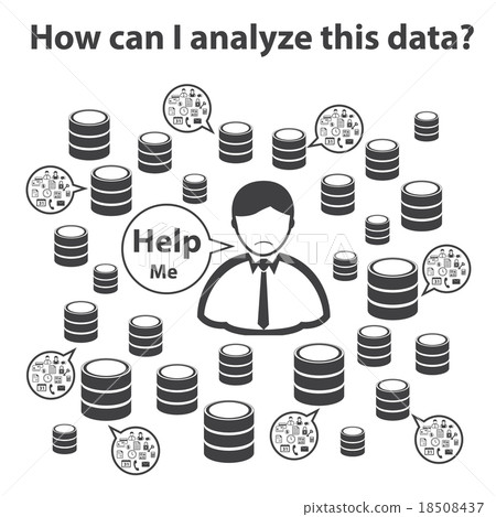 Big Data icons set, Data mining concept 18508437