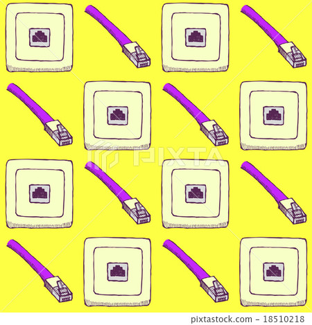 Sketch internet cable and socket Sketch internet cable and socket 18510218