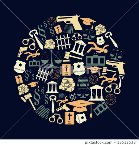justice and law color icons set in circle eps10 justice and law color icons set in circle eps10 18512538