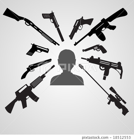 firearms weapons aim to the head of a man eps10 18512553