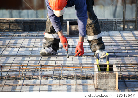 workers make reinforcement for concrete foundation workers make reinforcement for concrete foundation 18515647