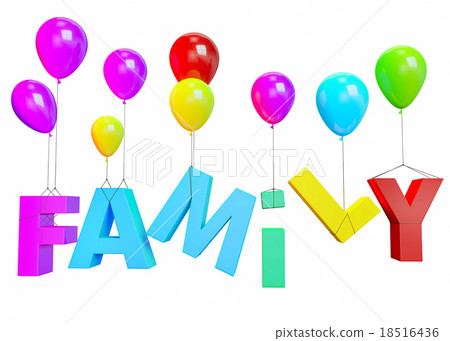 Family on balloons Family on balloons 18516436
