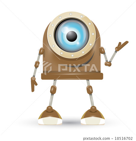 vector brown cartoon robot isolated on white vector brown cartoon robot isolated on white 18516702