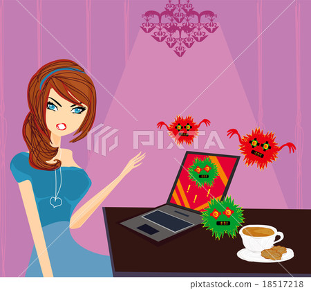 Computer virus attacking laptop Computer virus attacking laptop 18517218